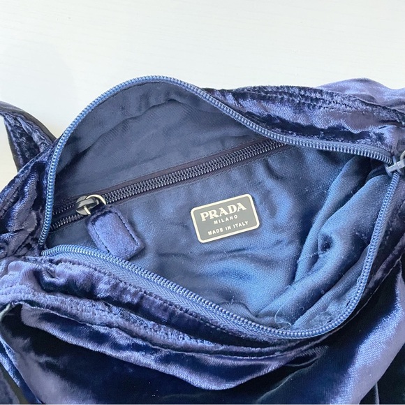 Prada rare purple blue velvet crossbody shoulder bag - Picture 10 of 13
